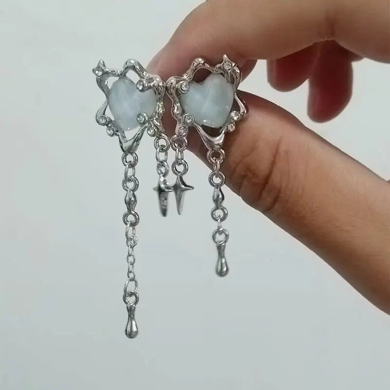 Mode Punk Unregelmäßige Flüssigkeit Ohrringe Hip-Hop Persönlichkeit Metall Hohl Ohrringe Clip Mädchen Partei Schmuck Geschenke Y2K Zubehör