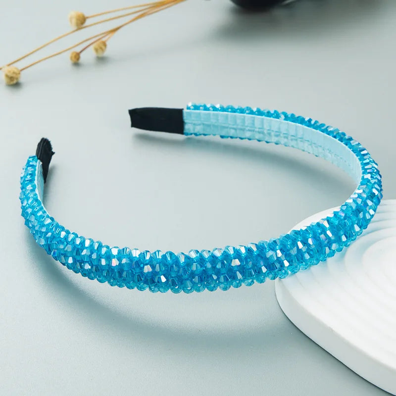 Frauen Mädchen Kristall Perlen geflochten handgemachte Haarband Stirnband Erwachsene Haarschmuck