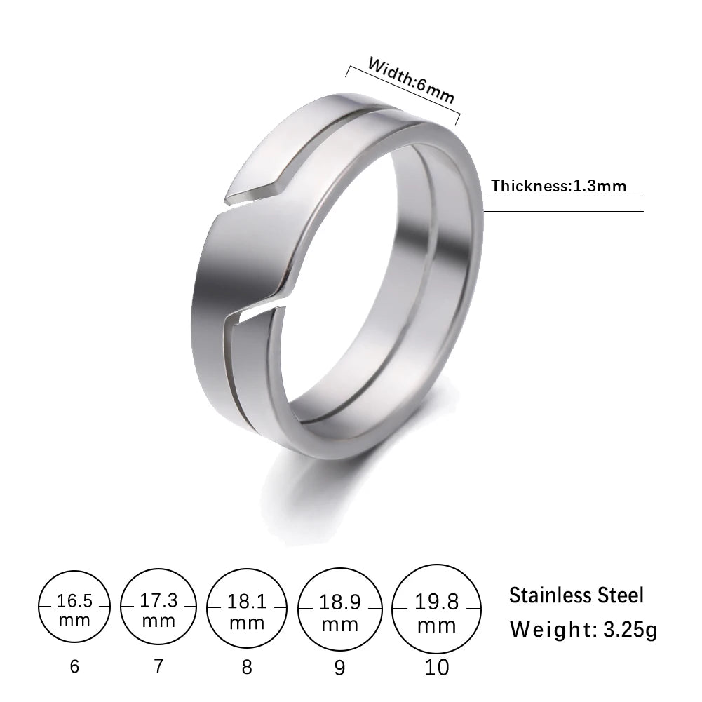 Unift Einfache Mode Finger Ring für Frauen Edelstahl Paar Ringe Männer Schwarz Farbe Klassische Party Hochzeit Band Schmuck Geschenk