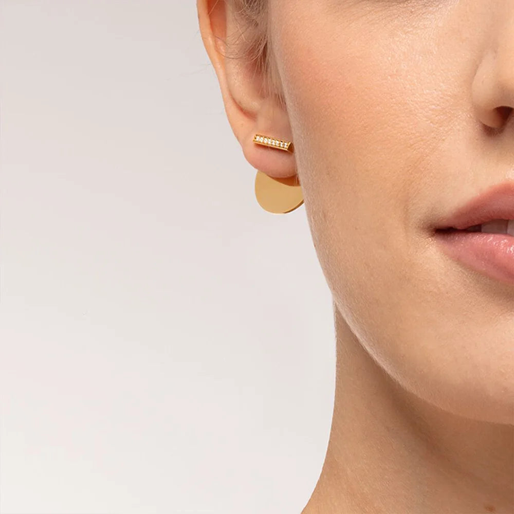 Halskette und Ohrring Schmuck Set runde Verzierung brandneue 925 Sterling Silber zusammen für immer trend iges Geschenk für Frauen