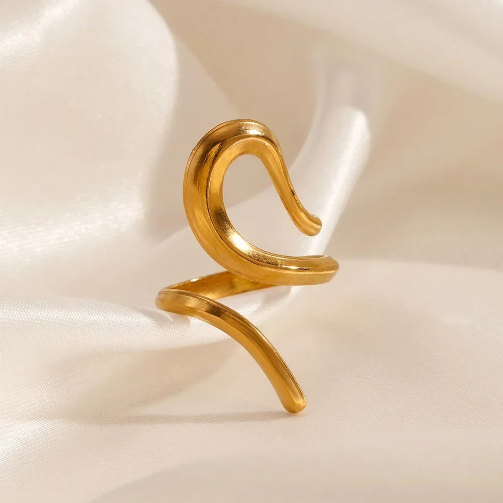 LATS Edelstahl-Ringe in Goldfarbe für Damen und Herren, 2024, farbecht, beliebt, Party, personalisierbar, übertriebener Charms, Schmuck, Geschenke