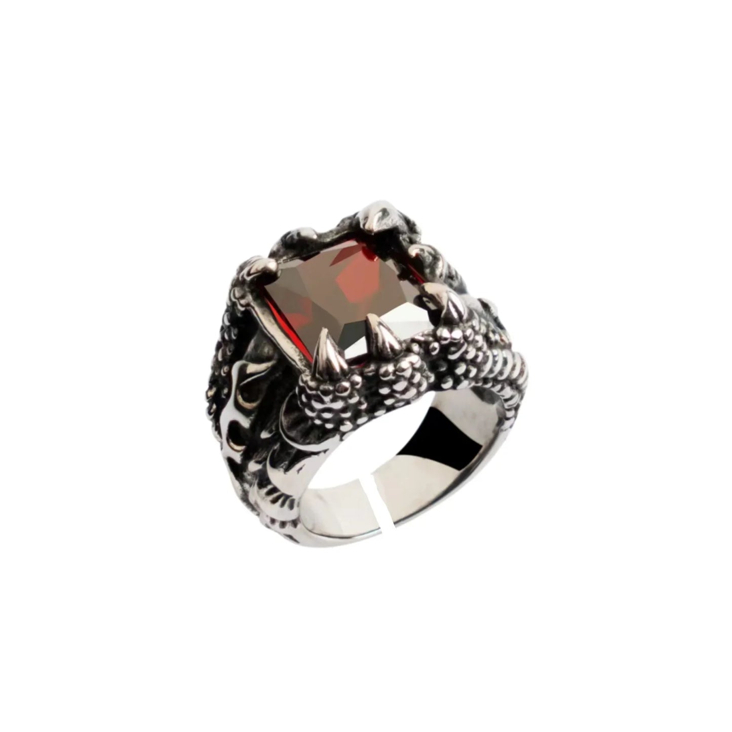 1 Stück Gothic Blauer und roter Kristall Böser Dämon Drachenklauen-Ring für Männer Gramm Biker Punk Rock Hip Hop Cooles Schmuckzubehör Mohamedца