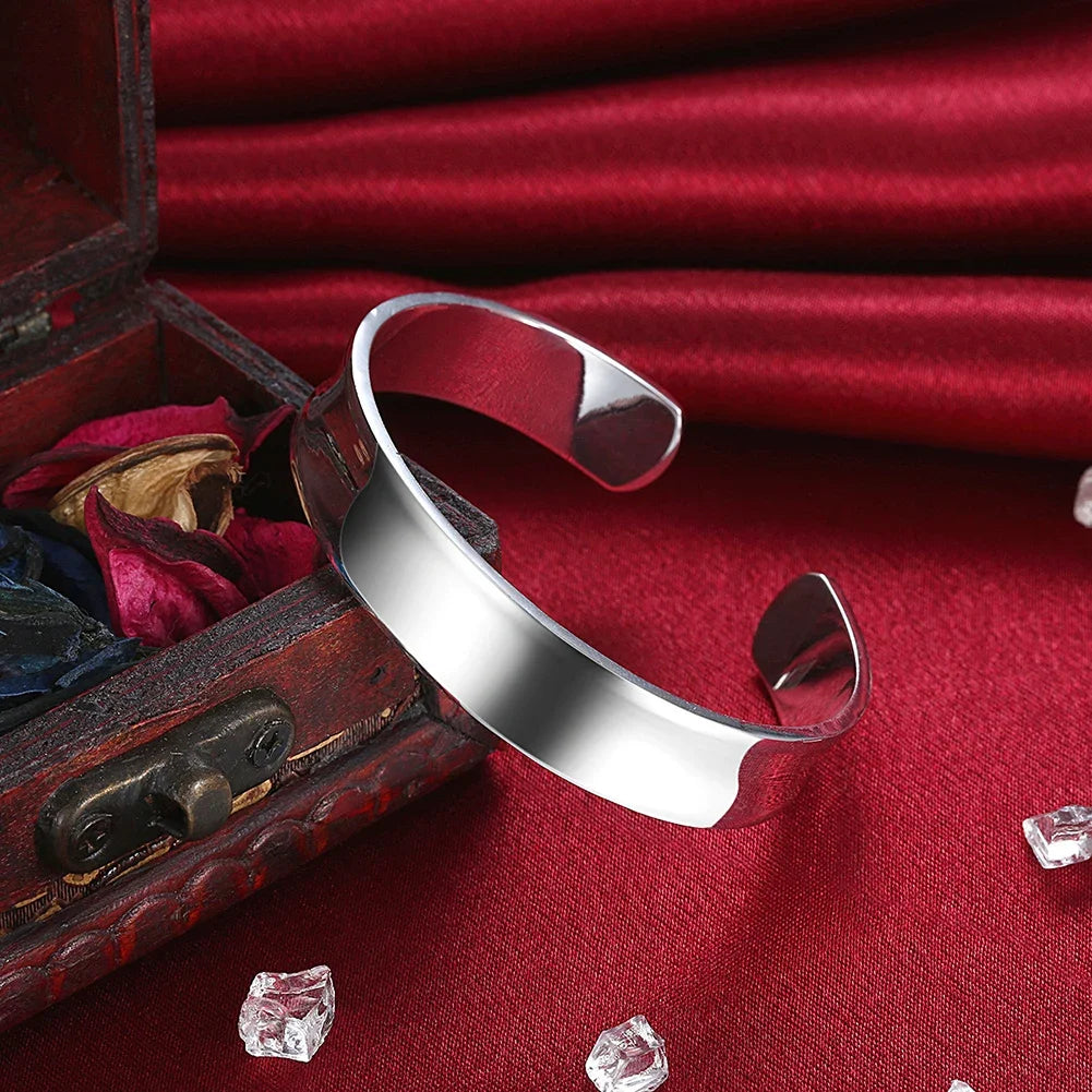 Trendige Armreifen aus 925er-Sterlingsilber, niedlich, offen, für Damen, Modeschmuck, Anpassungsgröße, Manschette, Hochzeit, Party
