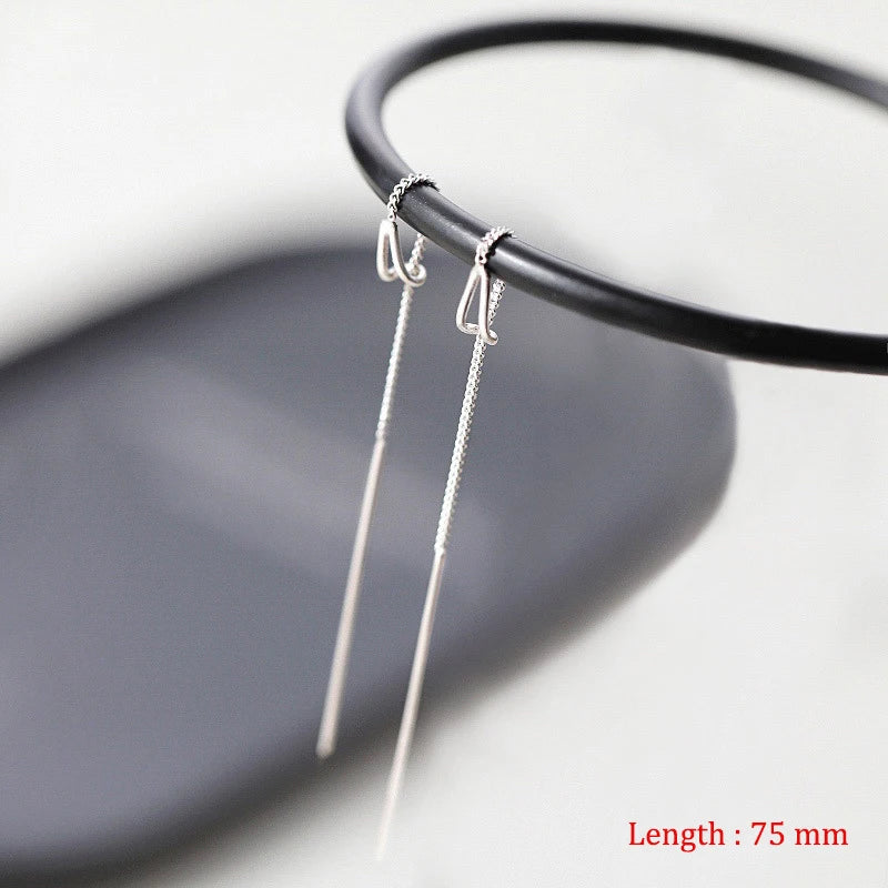 Einfache Stil Box Kette Quaste Drop Ohrringe Für Frauen Lange Baumeln Ohrring Piercing Linie Zubehör Dünne Mini Trendy Ohr Schmuck