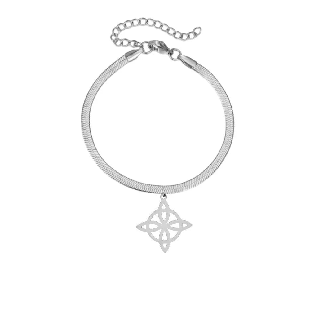 Vintage Edelstahl Armband für Männer Frauen Hexe Knoten Hexerei Anhänger Mann Armband Schmuck Armbänder homme Geburtstag Geschenke