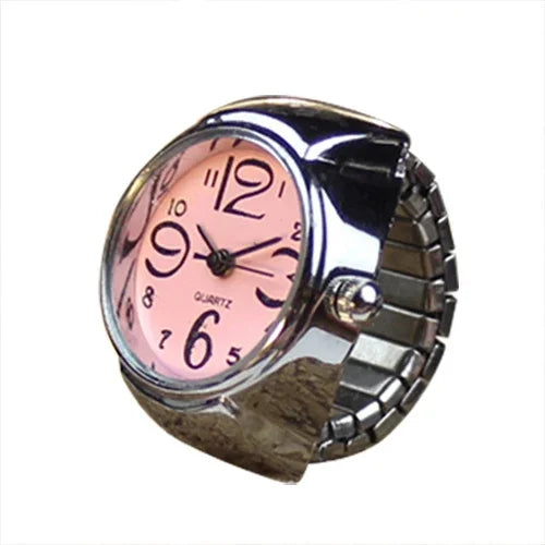 Mini Vintage Punk Finger Uhr Ringe Gummiband Legierung Uhren Paar Ringe Schmuck Uhr Retro Römischen Quarz Frauen Männer Uhr