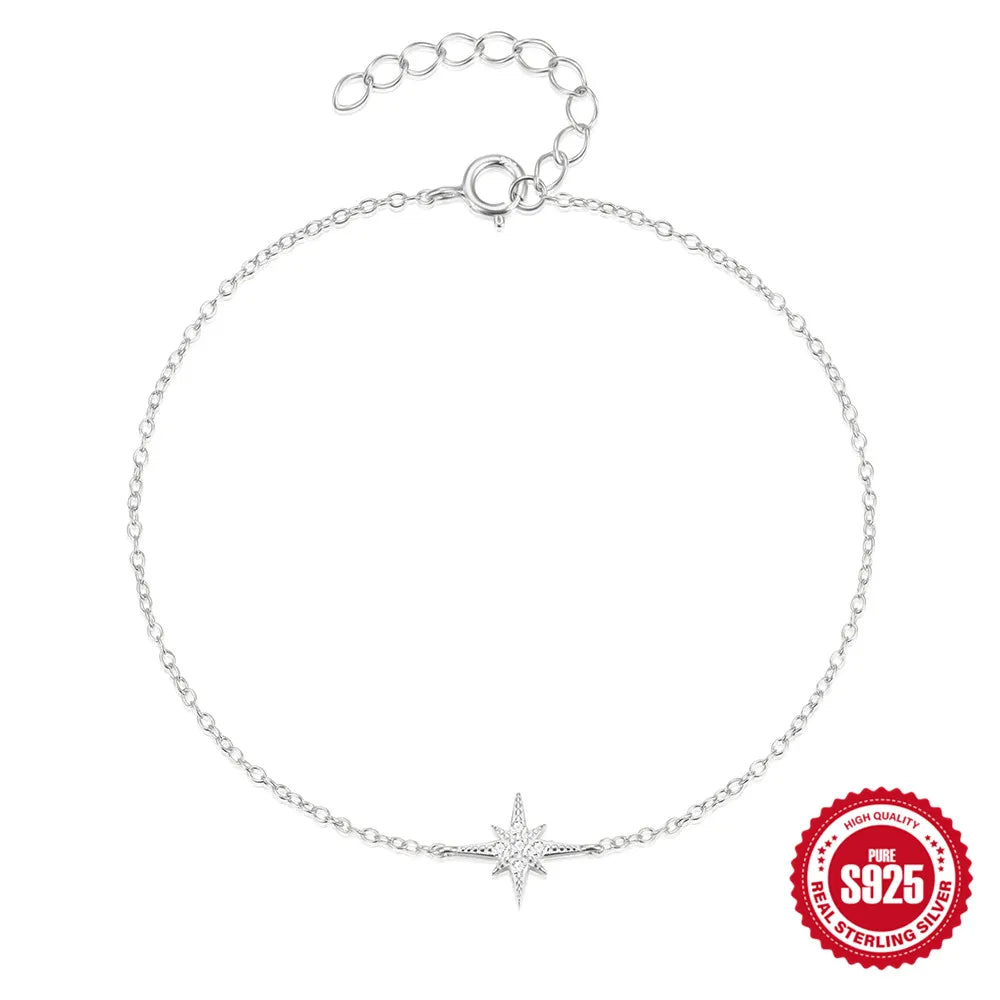 CANNER Europäischen Amerikanischen Stil Achtzackigen Stern Zirkon Armband S925 Sterling Silber Persönlichkeit Einfache Vielseitige Armband