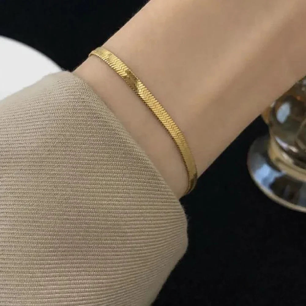 Mode Edelstahl Schlangenkette Armband für Frauen Männer Gold Silber Farbe Klassische Kette Armbänder Schmuck Weihnachtsgeschenk