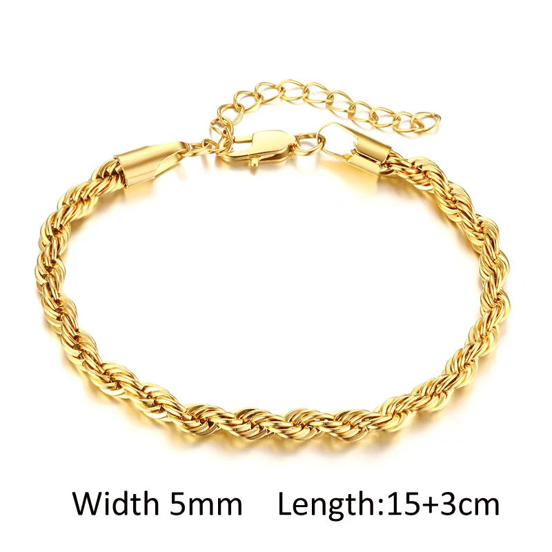 Miami Cuban Link Chain Armband für Damen, Edelstahl, goldfarben, verstellbar, minimalistische Armbänder, Schmuck, Geschenke