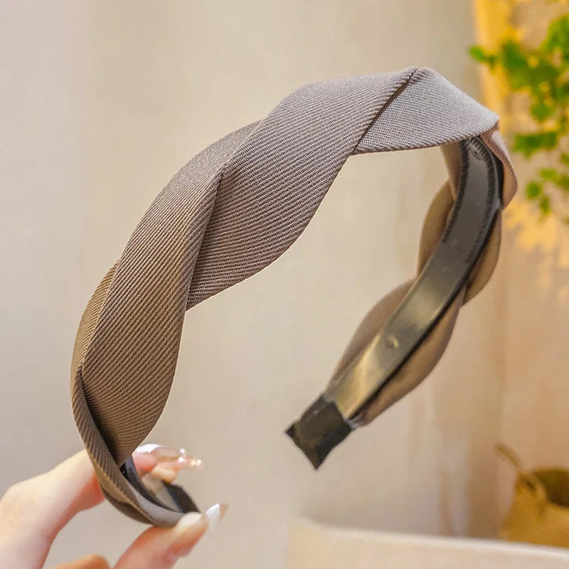 Retro-Stirnband mit breitem Rand, gedreht, für Damen, elegantes Haarband mit Waschgesicht, modisches Mädchen-Haar-Accessoire