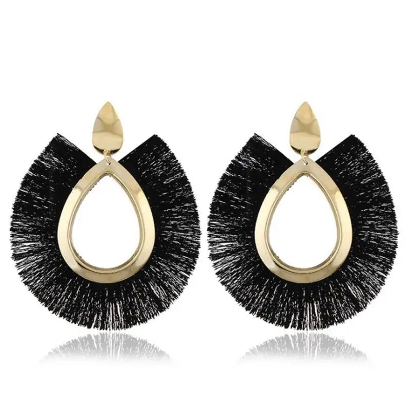 Bohemian Quaste Ohrringe Frauen Runde Große Vintage Ohrringe Ethnische Boho Quaste Lange Baumeln Ohrringe Schmuck Geschenke
