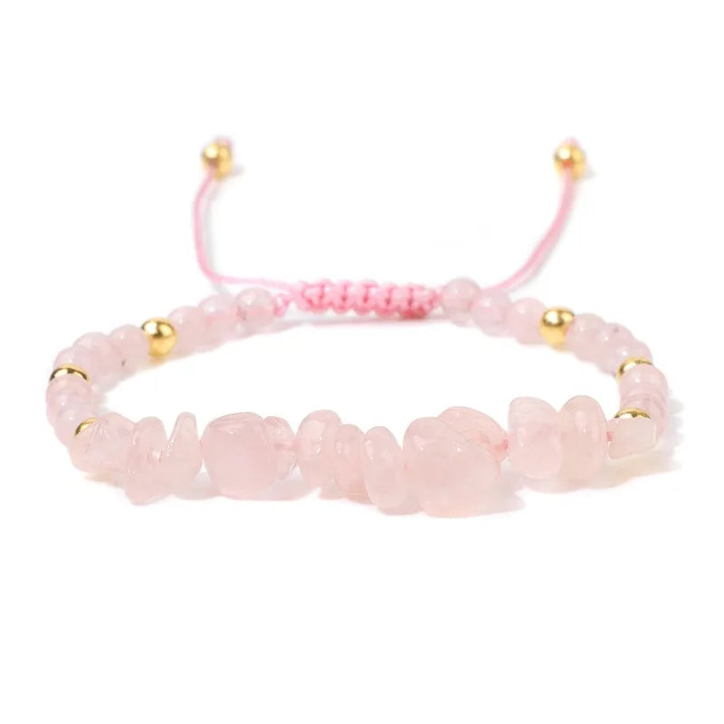 Unregelmäßige Natursteinperlen handgewebtes Armband Damen Kies geometrische Kunst Retro einfache verstellbare Armband Zubehör