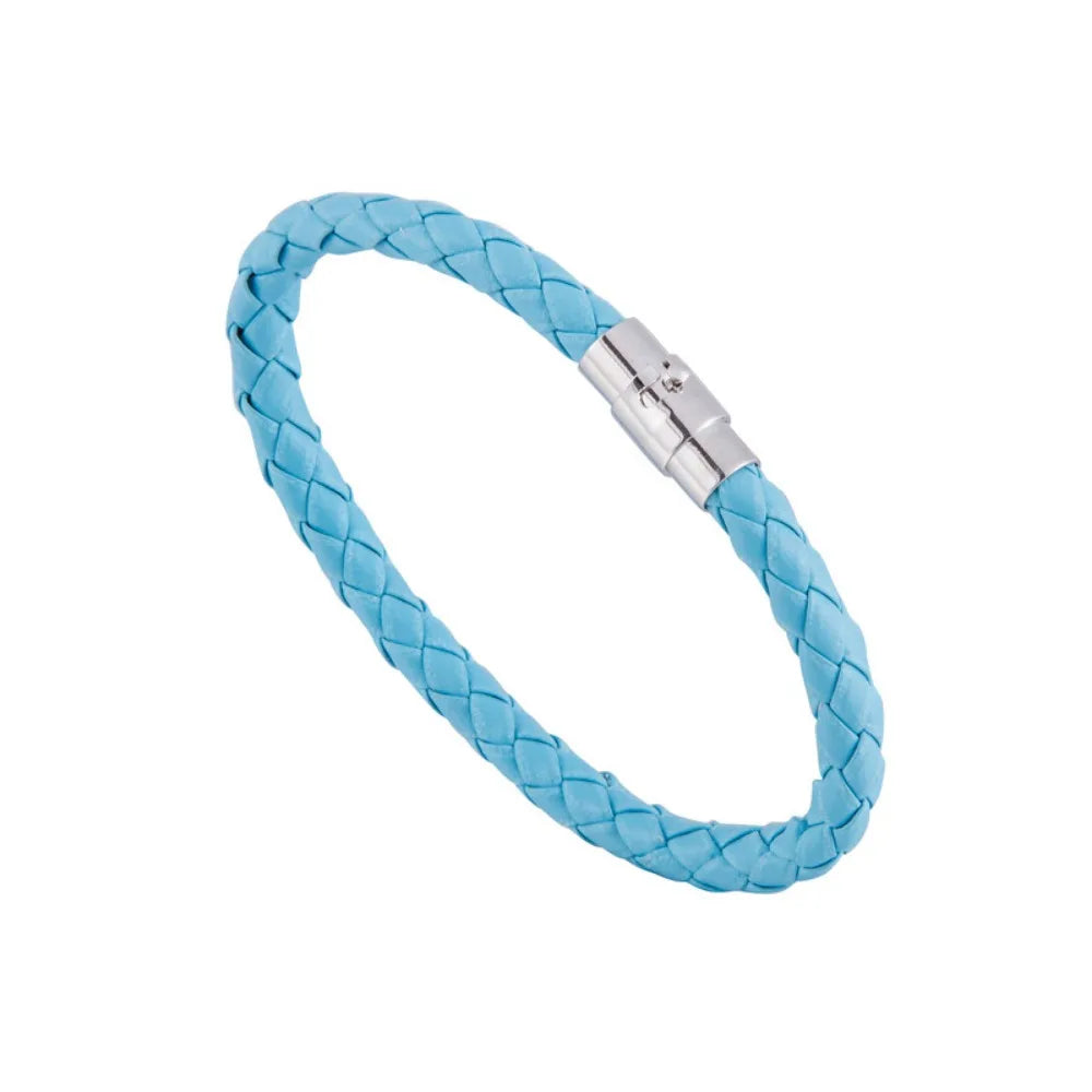 Unisex geflochtene Lederarmbänder für Männer und Frauen, verschiedene Farben, Seil-Lederarmband, Metall-Magnetverschluss, Paar-Kordel-Armband