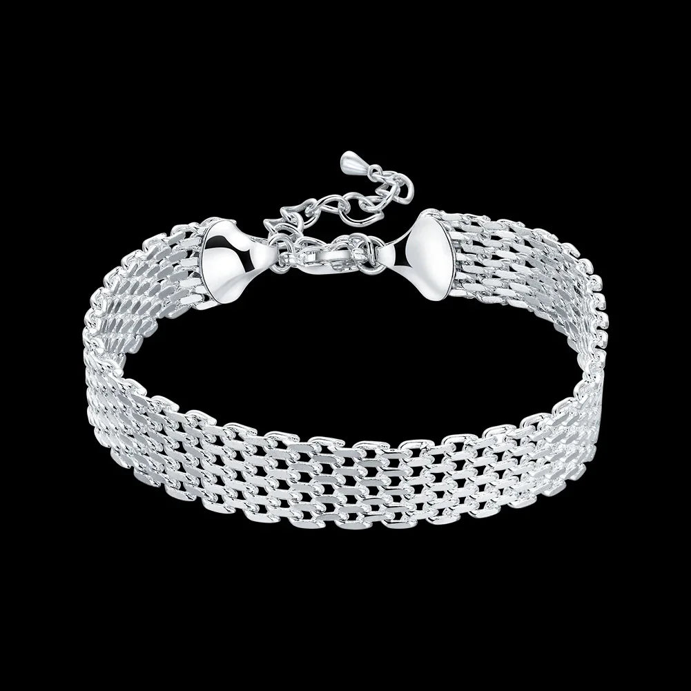Feines 925er-Sterlingsilber, edle, schöne Kette, solides Armband für Damen und Herren, Charms, Party-Geschenk, Hochzeit, Modeschmuck, heißes Modell