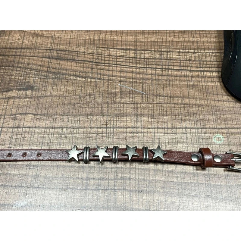 Goth Vintage Stern Leder Legierung Armbänder Für Frauen Männer Gothic Retro Paar Armband Rock Party Schmuck Zubehör-Dekor