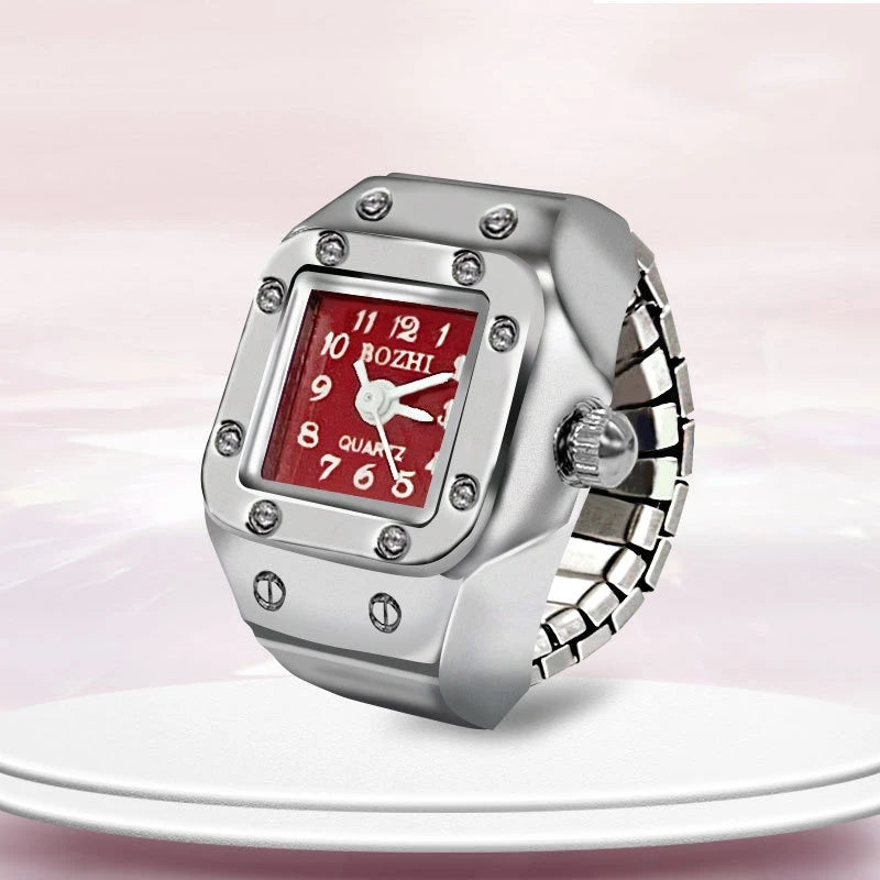 Ring Uhr Neue Heiße Verkauf Kreative Legierung Shell Finger Quadratischen Zifferblatt Paar Männer Und Frauen