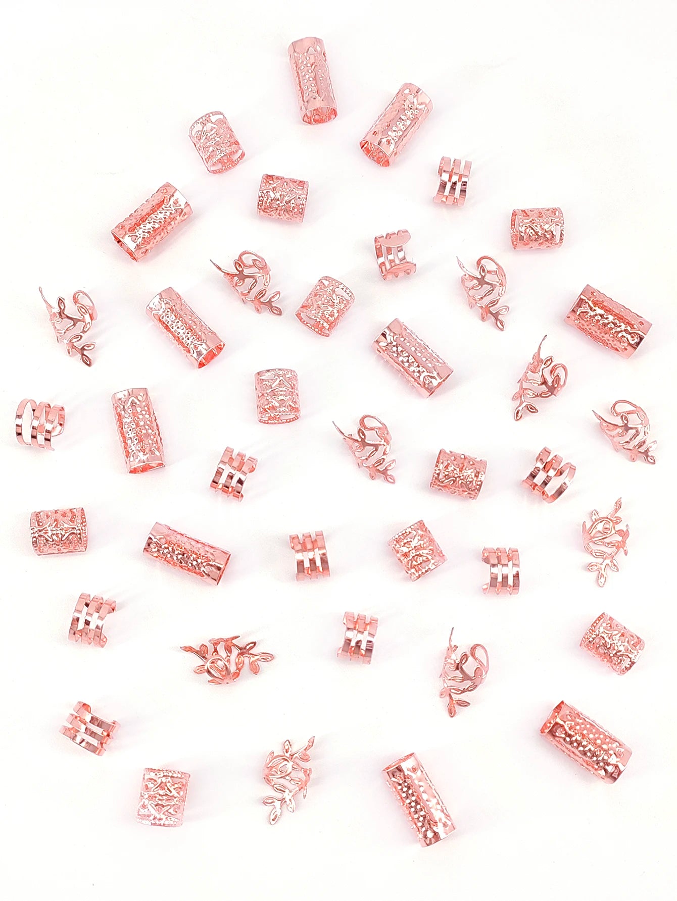40/80PCS Elegante Aushöhlen Haar Ringe Für Frauen Mädchen DIY Haar Zubehör Loc Haar Schmuck für zöpfe