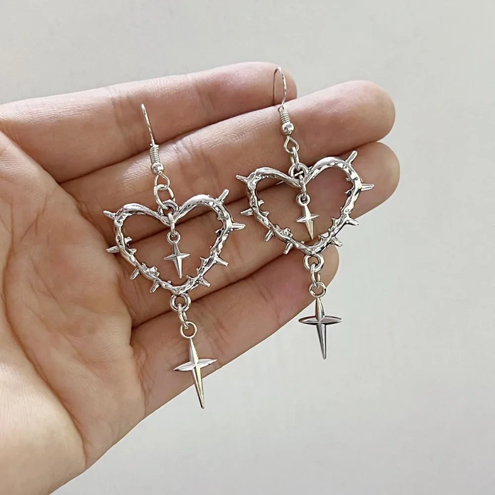 Persönlichkeit Mode Zirkon Kreuz Quaste Hängen Ohrringe für Frauen Pendeln Temperament Kleine Hoop Ohrring Partei Schmuck Geschenk