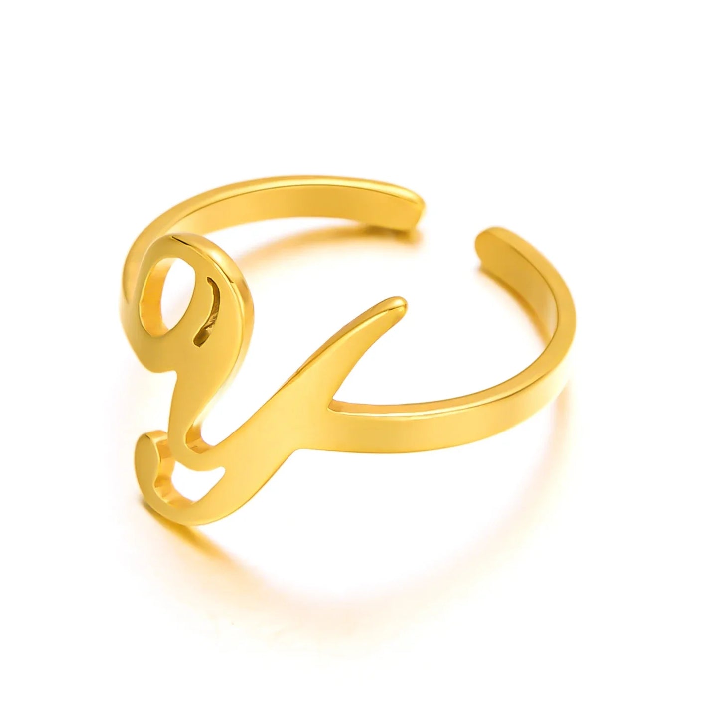 Ringe mit Anfangsbuchstaben für Damen, goldfarben, Edelstahl, A-Z, Buchstabe, verstellbarer Ring, ästhetisch, Hochzeit, Weihnachten, Schmuck, Geschenk