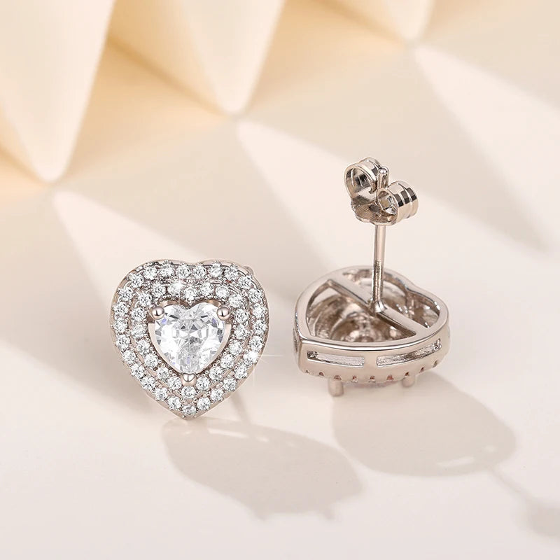 Huitan einfache geometrische geformte Zirkonia Ohrringe für Frauen Verlobung Hochzeit Trend Ohr Accessoires Ewigkeit Schmuck Geschenk
