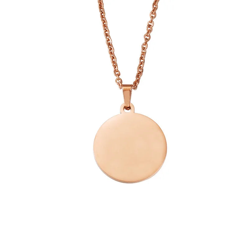 10 Stück 25 mm 30 mm leere runde Scheiben-Anhänger-Halsketten vergoldete Kette Halsketten für DIY individuelles Namenslogo Damen Herren Schmuck