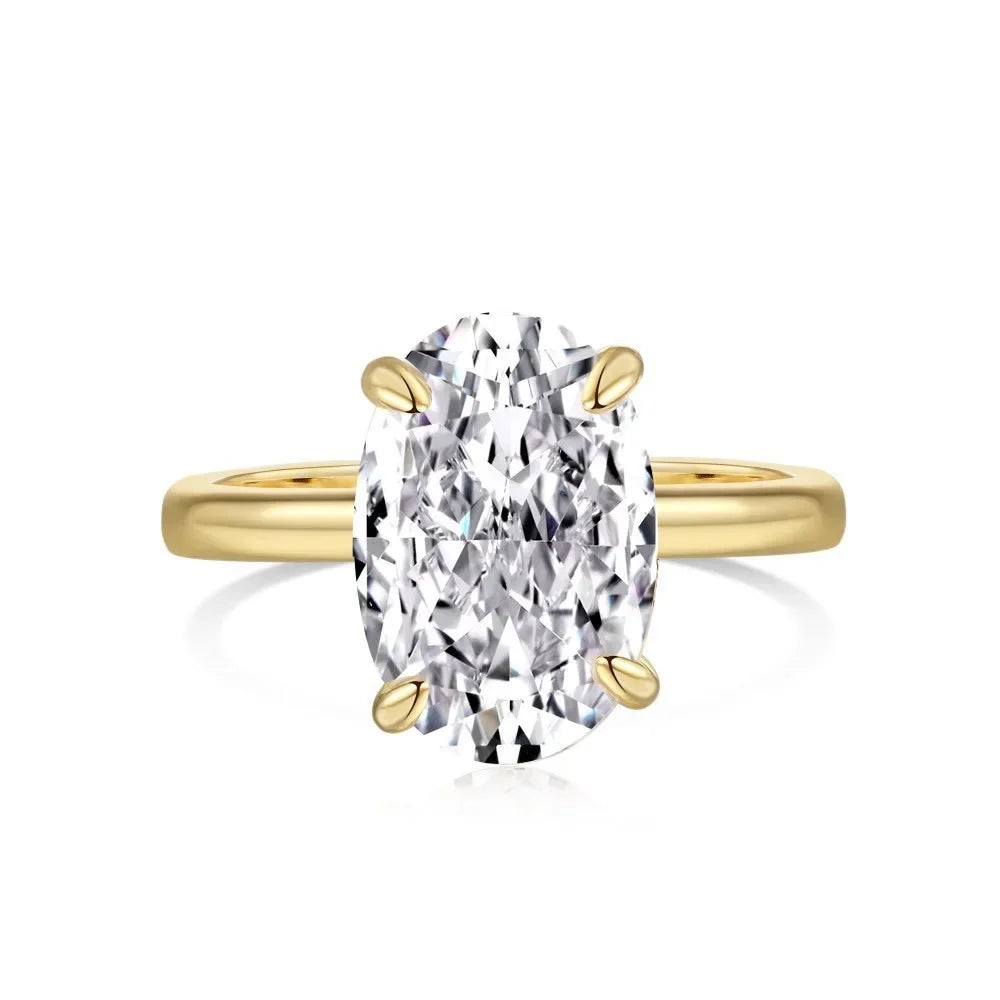 2025, modische, luxuriöse, ovale Original-Edelstahlringe für Frauen, Verlobungsgeschenk, Vorschlag, Schmuck, Braut, Hochzeit