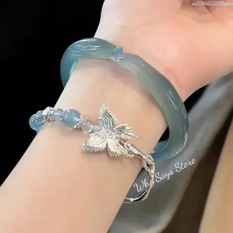 Retro Quaste Glocken Armreif für Frauen Chinesischen Stil Fuchs Armband Kristall Glas Perlen Kette Armband Schmuck Geschenke Armbänder 1pc