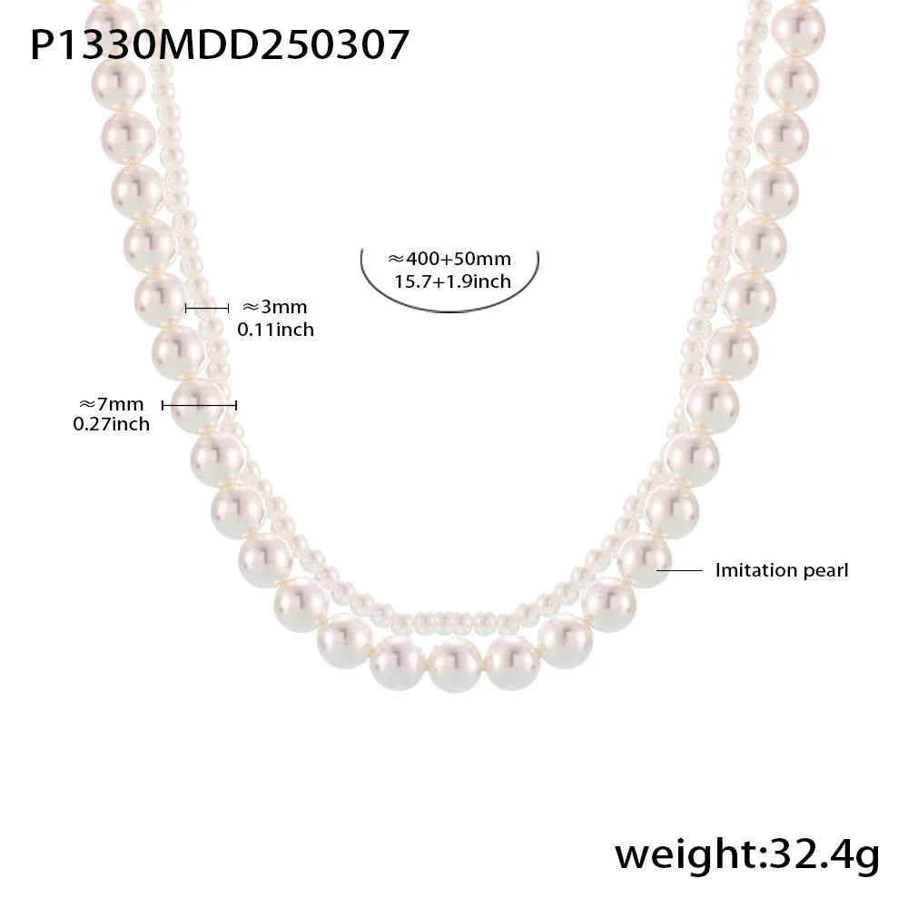 Liora Premium Simulierte Perle Edelstahl Halskette Ringe Baumeln Ohrringe Für Frauen Hypoallergen Frauen Schmuck Sets Geschenke