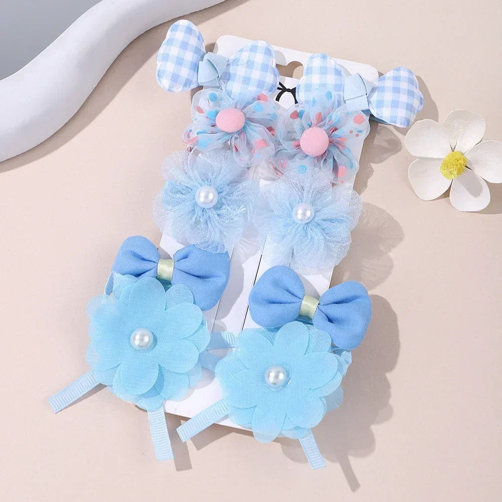 10 teile/satz süße Bögen Baby Haars pangen Spitze Blume Kinder Mädchen Haarnadeln Haars pangen Clip Geschenke elastische Mädchen Haar Zubehör