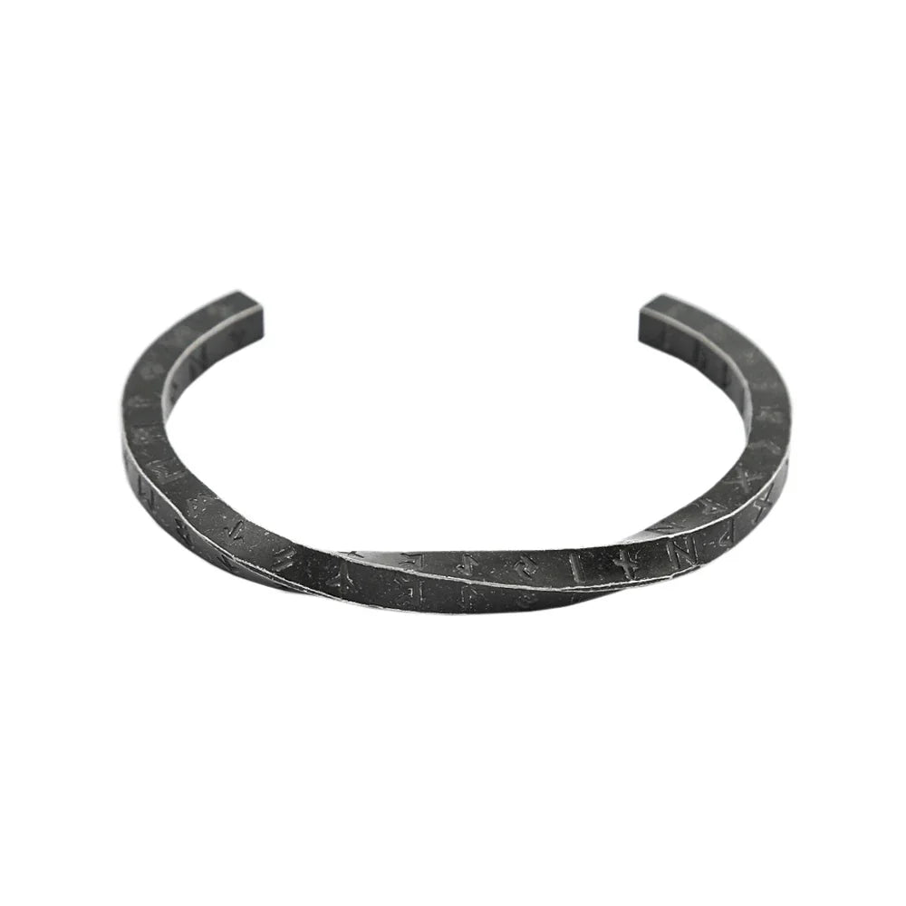 Nordic Vikings Twist Manschette Armband Punk Mode Edelstahl Viking Brief Armreifen Für Männer Vintage Partei Schmuck Dropshipping