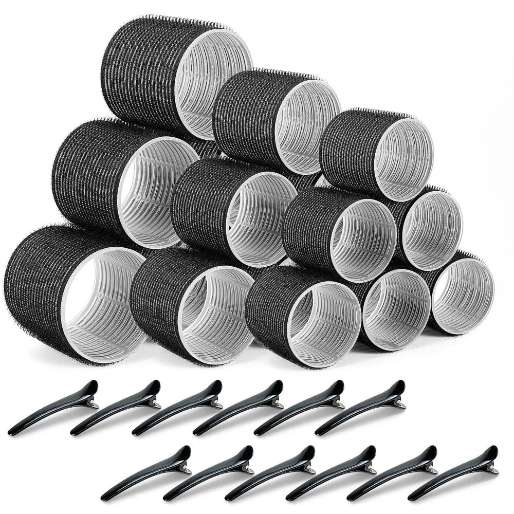 30 Stück/Set Heatless Hair Styling Kit Selbstgriff-Rollen mit 18 Lockenwicklern und 12 Clips für DIY-Haarstyling, einfach zu bedienen