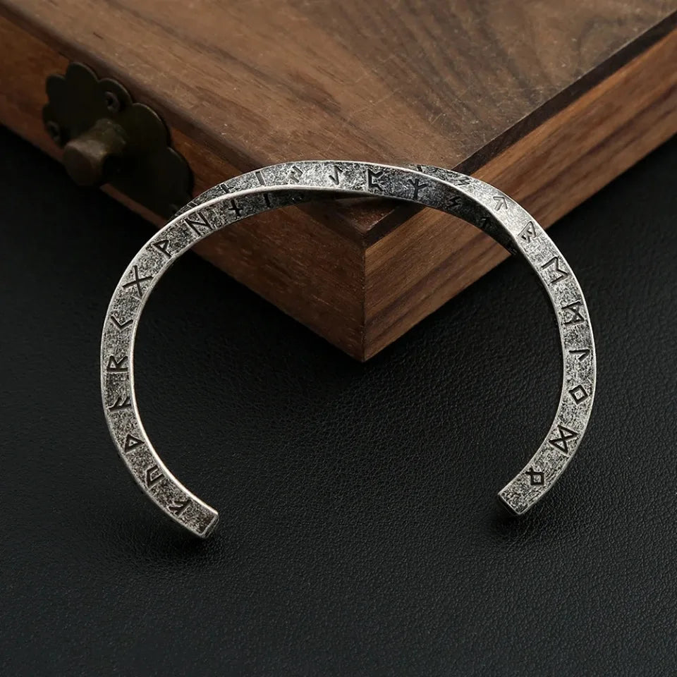 Nordic Vikings Twist Manschette Armband Punk Mode Edelstahl Viking Brief Armreifen Für Männer Vintage Partei Schmuck Dropshipping