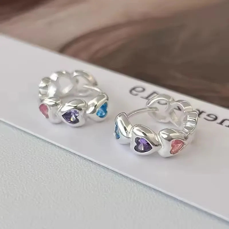 VENTFILLE 925 Sterling Silber CZ Stern Mond Asymmetrische Creolen für Frauen Mädchen Gold Silber Farbe Party Schmuck Geschenke