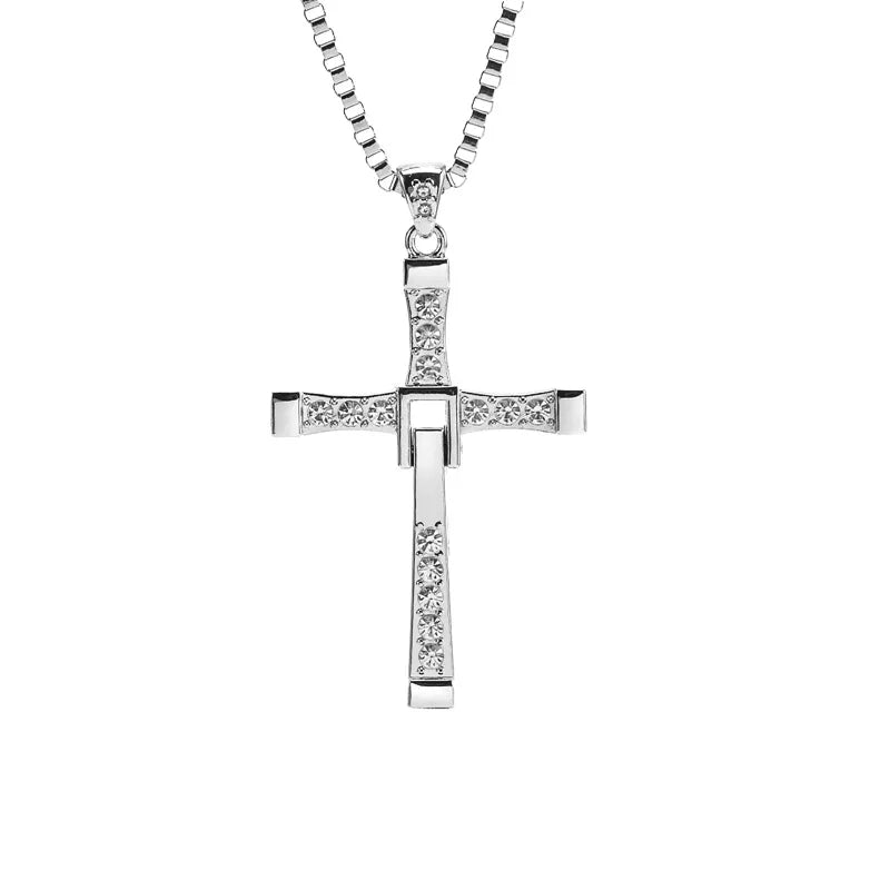 Dominic Toretto The Fast and The Furious Celebrity Vin Diesel Artikel Kristall Jesus Männer Kreuz Anhänger Halskette Geschenk Schmuck