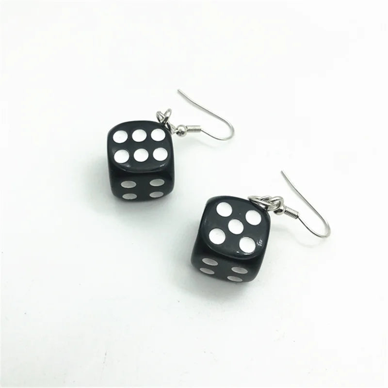 Handmade Cartoon 3D Harz Dice Tropfen Ohrring Quaste Casino Candy Farbe Persönlichkeit Spaß Schmuck für Frauen Weibliche Geschenk