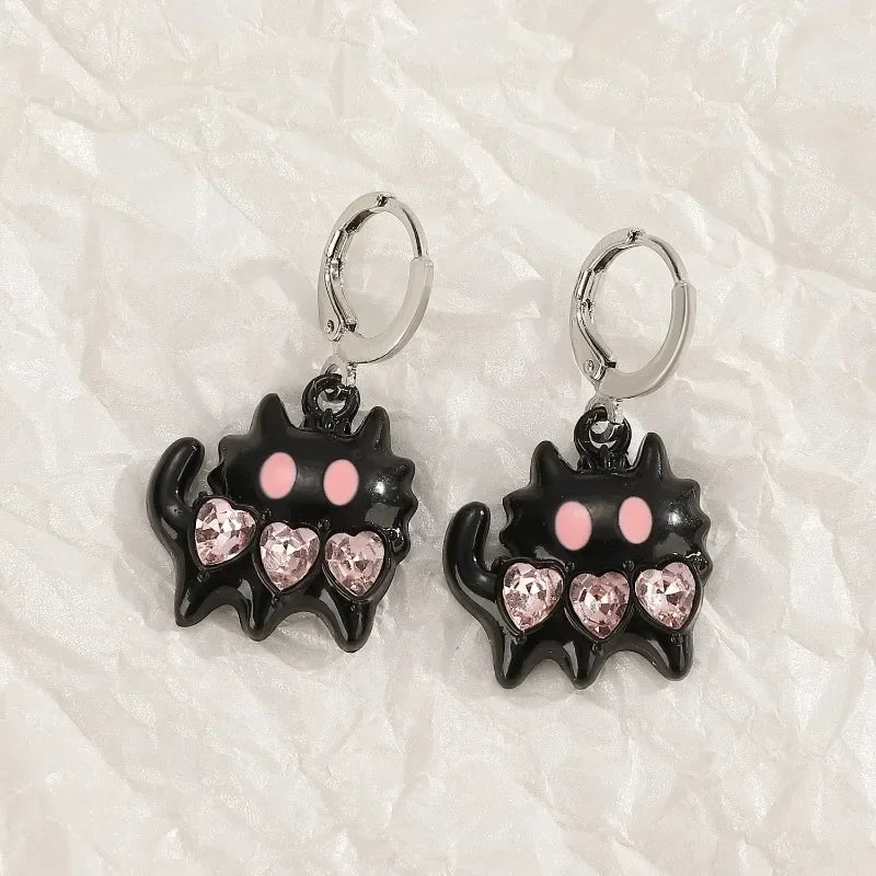 Neue Gothic Nette Harajuku Y2K Rosa Große Kreuz Anhänger Ohrringe Für Frauen Charme 2000er Jahre EMO Ästhetische Party Zubehör schmuck