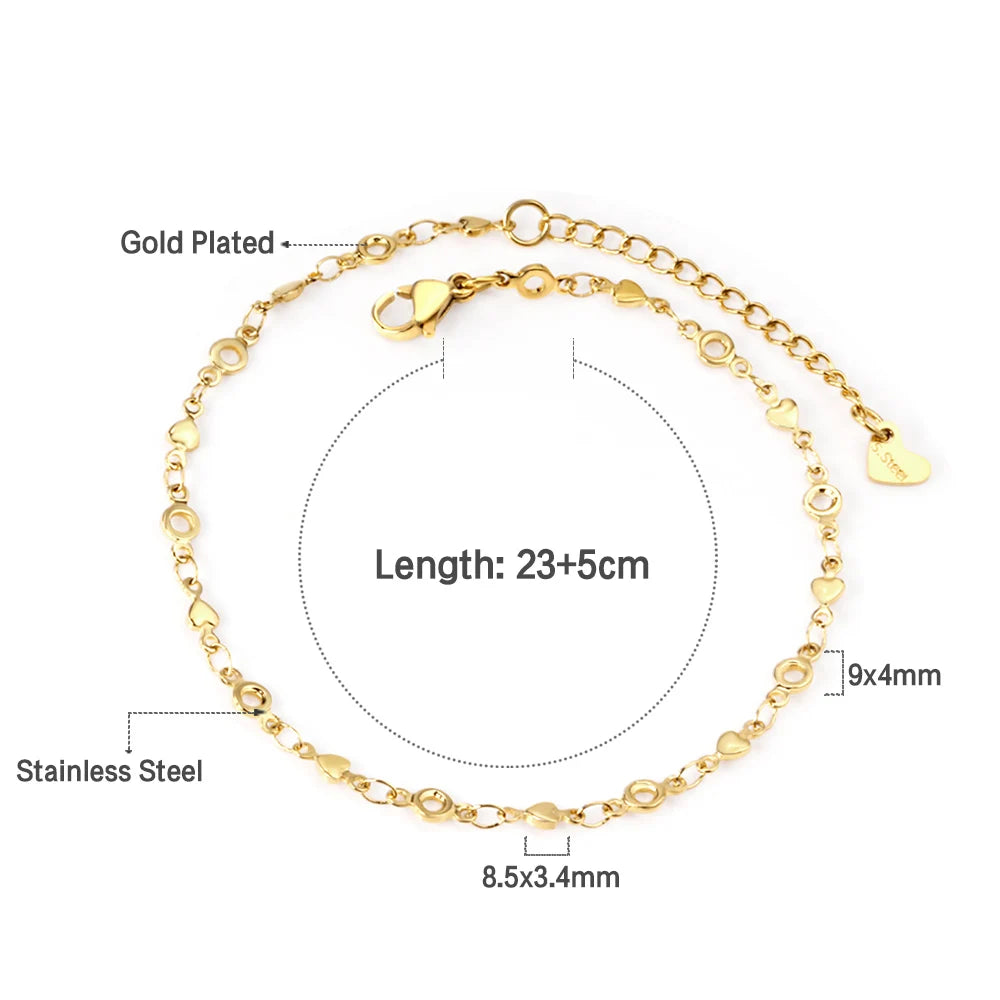 LUXUSTEEL Edelstahl Fußkettchen Armbänder Für Frauen Quaste Seestern Charme Gold Farbe Link Kette Auf Bein Mode Fuß Schmuck