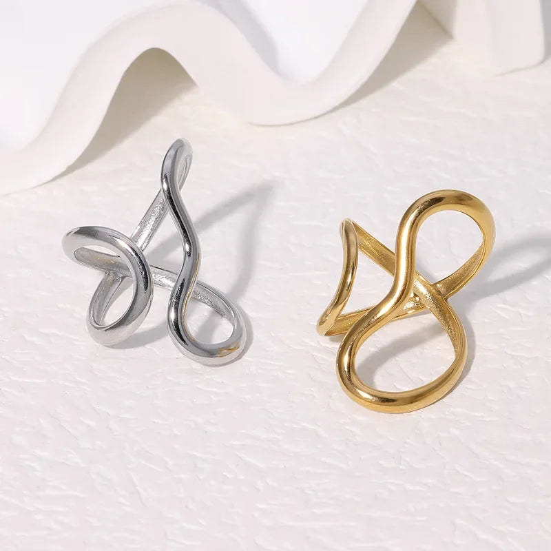 LATS Edelstahl-Ringe in Goldfarbe für Damen und Herren, 2024, farbecht, beliebt, Party, personalisierbar, übertriebener Charms, Schmuck, Geschenke