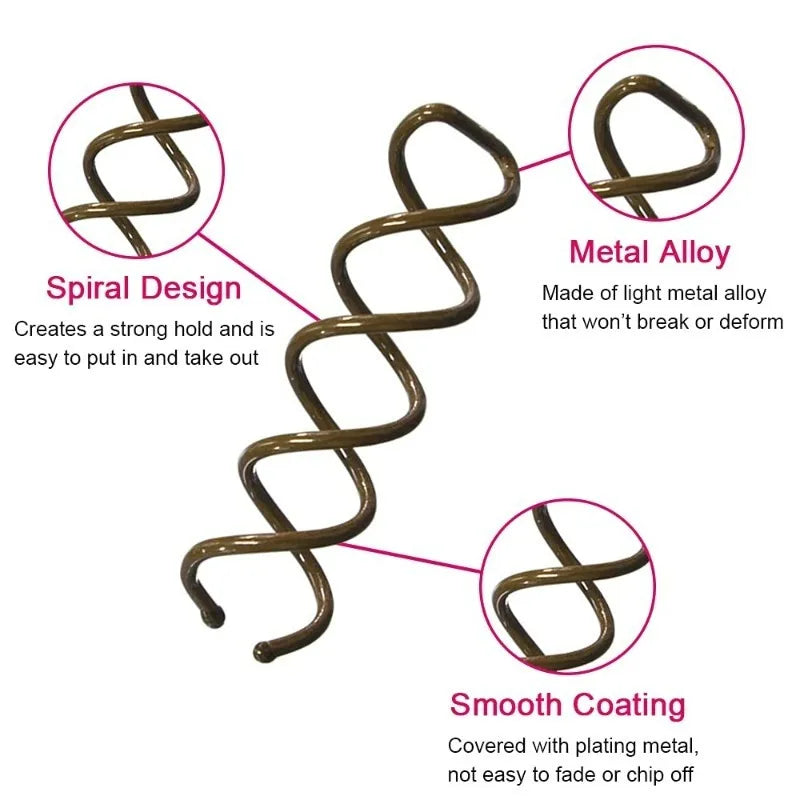 Frauen Minimalistische Haarnadeln Mädchen Feste Form Spirale Haarspange Weibliche Helical Bobby Pin Lady Twist Haarspange Haar-accessoire Kopfbedeckung