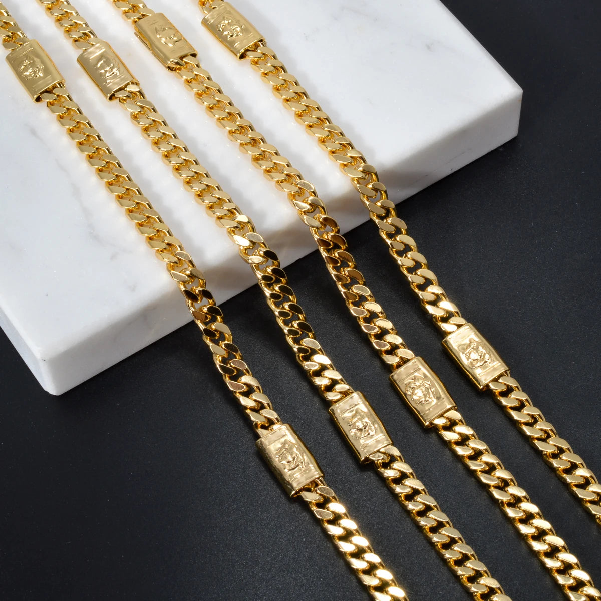 Halsketten für Herren und Damen aus reiner Kupferlegierung, kubanische Vintage-Hip-Hop-Ketten, geeignet für den täglichen Gebrauch, Party-Schmuck, Geschenke