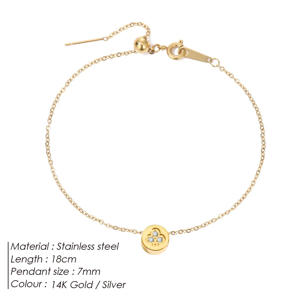 eManco Mini Exquisiter runder Schmuck Edelstahl vergoldetes Armband Einfaches Party-Valentinstagsgeschenk 48-Stunden-Versand