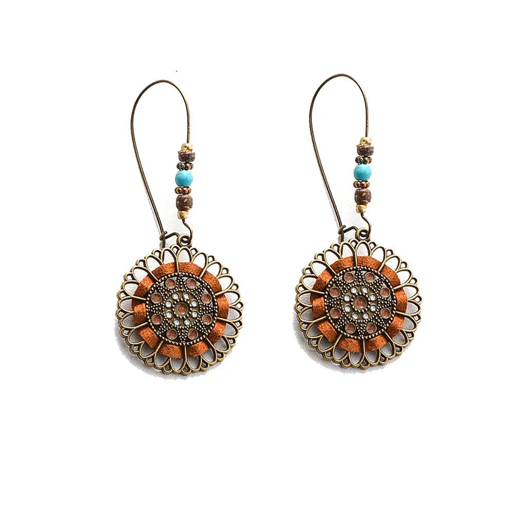 Klassische Vintage Ethnische Tropfen Ohrringe für Frauen Böhmischen Lange Temperament Quaste Geometrische Persönlichkeit Ohrring Weiblichen Schmuck