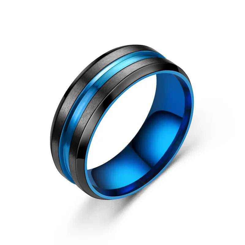 Mode 8mm männer Schwarz Wolfram Hochzeit Band Ringe Schwarz Nut Abgeschrägte Kante Verlobungsring für männer Valentinstag geschenke Schmuck