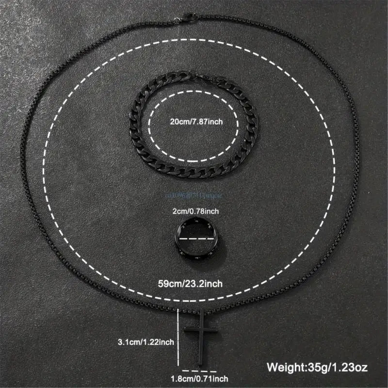 Moderne Männer religiöse Anhänger Halskette Armband Ringlegierung Accessoires für den Menschen