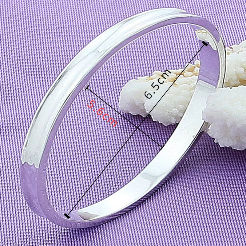 Damen-Armreif aus 925er-Sterlingsilber, das beste Geschenk zum Muttertag, modisches, konkaves Design, glattes, glänzendes Silber-Armband, Schmuck