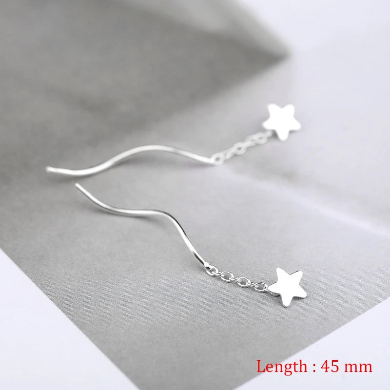Einfache Stil Box Kette Quaste Drop Ohrringe Für Frauen Lange Baumeln Ohrring Piercing Linie Zubehör Dünne Mini Trendy Ohr Schmuck