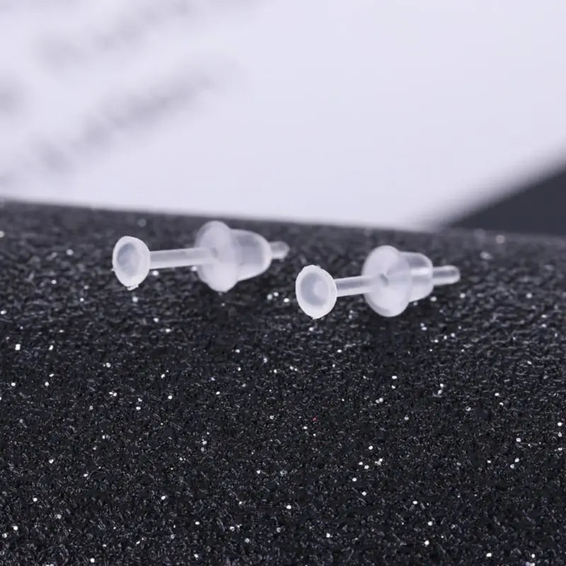 Für kreative 100er-Set transparente Ohrringe aus Kunststoff, Ohrstecker aus Silikon, Ohrstecker, Piercing-Halterungen für Frauen