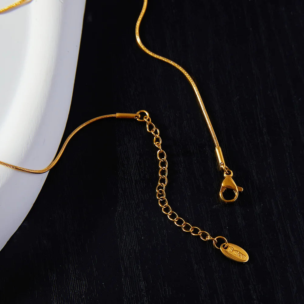Kupfer Anhänger Edelstahl dünne Schlangen kette Halsketten für Frauen Männer braun Tigerauge Hals Halsreif Hip Hop Unisex Schmuck