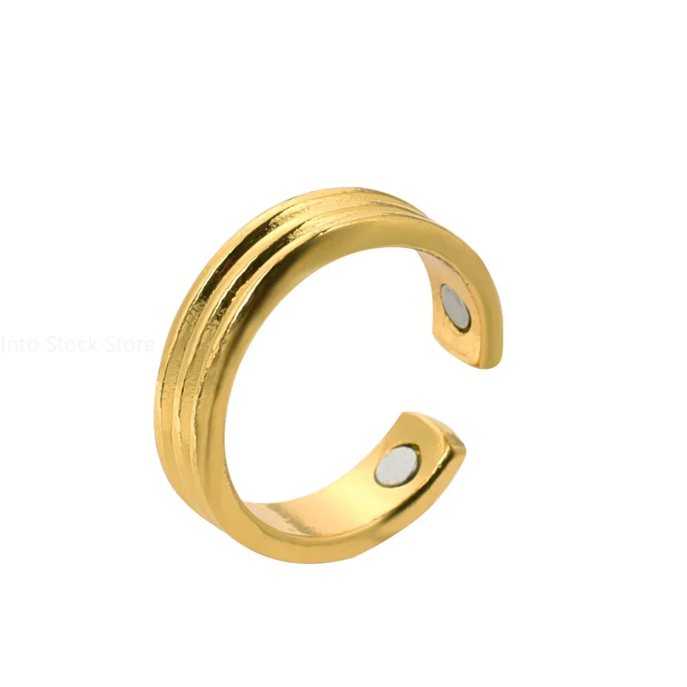 Mode Magnetische Abnehmen Gesundheits Ring Für Männer Frauen Fett Brennen Verlust Gewicht Ringe Edelstahl Öffnung Ringe Schmuck Geschenk