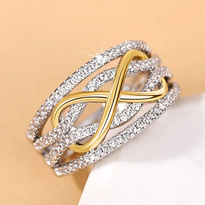 Einzigartige Liebe Design Frauen Ringe für Hochzeit Verlobung Band Luxus Zubehör Heißer Trend Ewigkeit Schmuck Party Geschenk Anillos